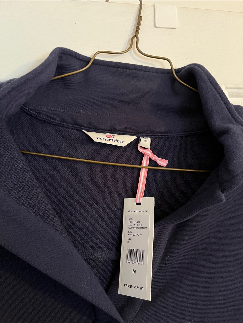 Vineyard Vines Navy Quarter-Zip Pullover - Picture 2 of 2